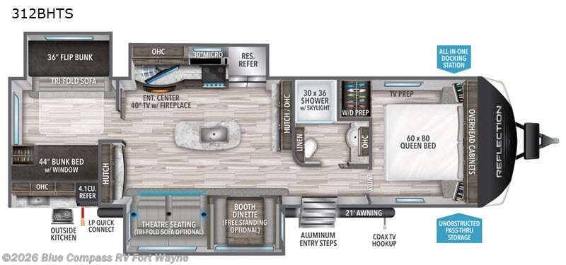 Used 2021 Grand Design Reflection 312BHTS available in Columbia City, Indiana