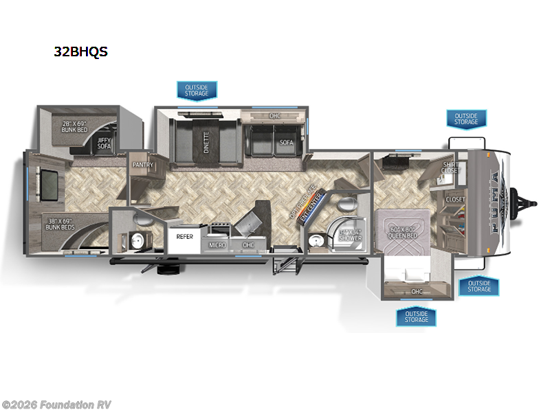 New 2023  Palomino Puma 32BHQS by Palomino from Foundation RV in Wichita Falls, TX