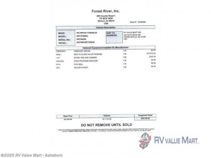 New 2026 Forest River Wildwood X-Lite 273QBXL available in Franklinville, North Carolina