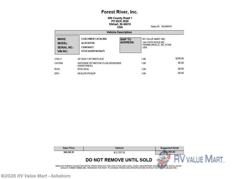 New 2026 Coachmen Catalina Trail Blazer 29THS available in Franklinville, North Carolina