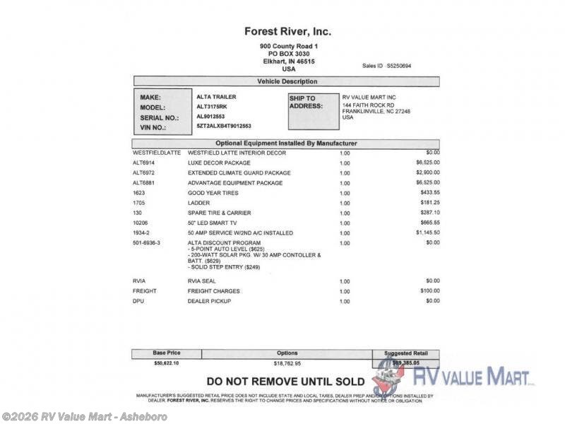 New 2026 East to West Alta 3175RK available in Franklinville, North Carolina