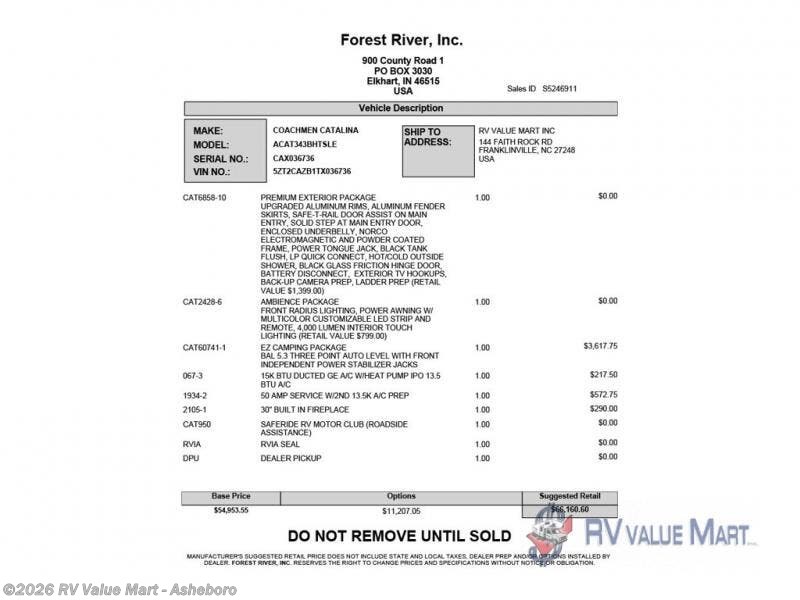 New 2026 Coachmen Catalina Legacy Edition 343BHTS available in Franklinville, North Carolina
