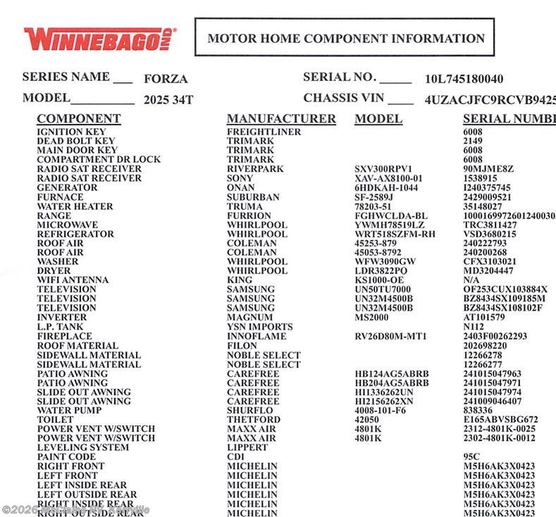 New 2025 Winnebago Forza 34T available in Kerrville, Texas
