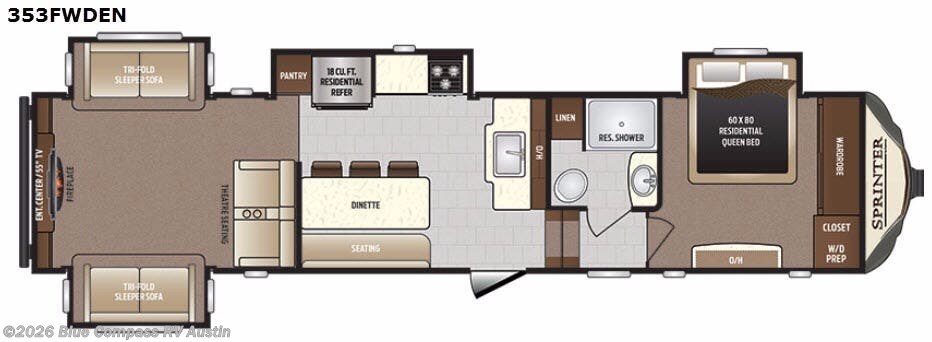 Used 2017 Keystone Sprinter 353FWDEN available in Buda, Texas