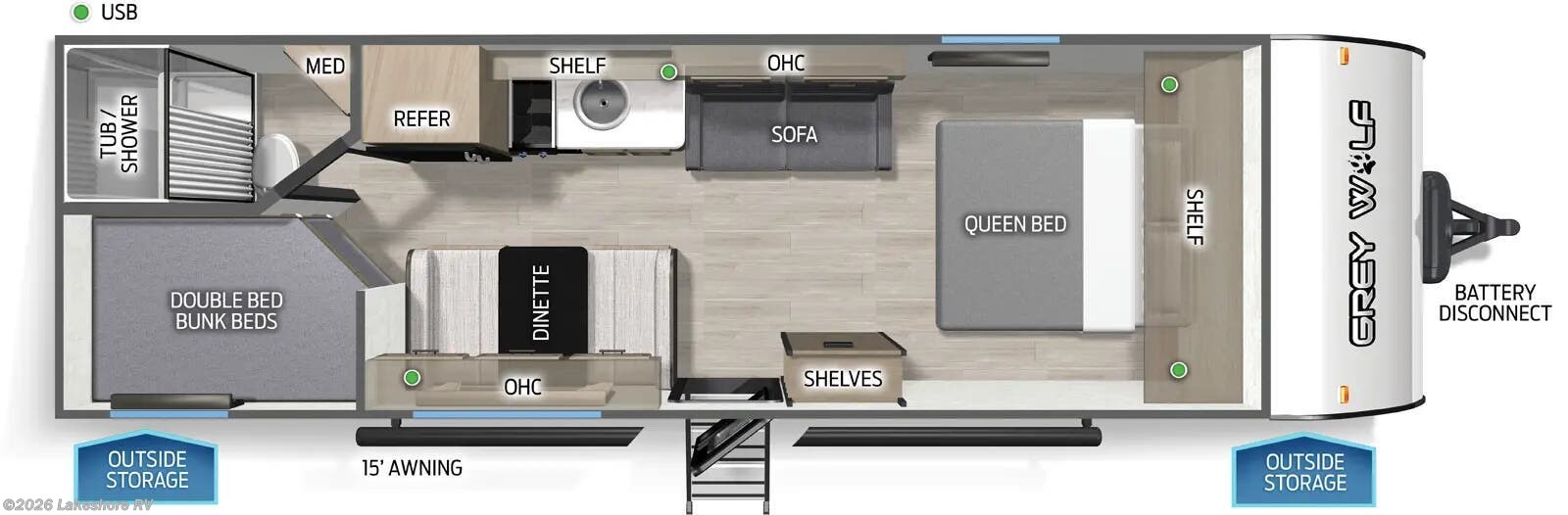 New 2026 Forest River Cherokee Grey Wolf 26LP available in Muskegon, Michigan