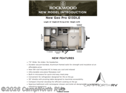 New 2026 Forest River Rockwood Geo Pro G13DLE available in Schoolcraft, Michigan