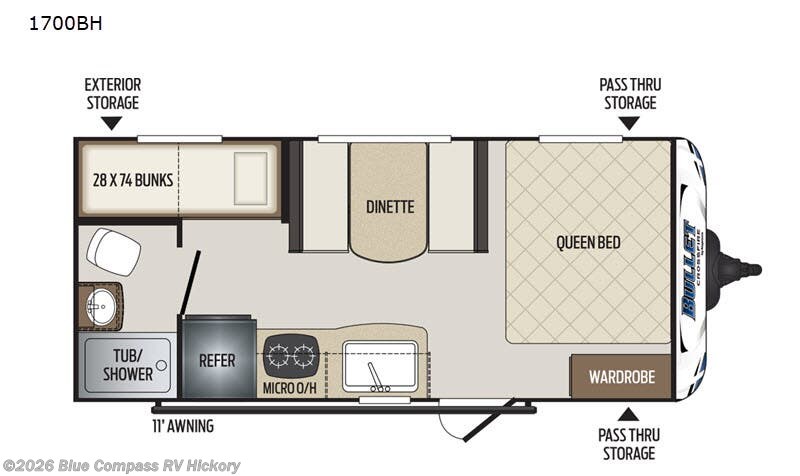Used 2020 Keystone Bullet Crossfire 1700BH available in Claremont, North Carolina