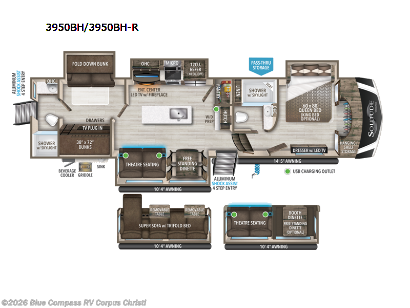 Used 2022 Grand Design Solitude S-Class 3950BH-R available in Corpus Christi, Texas