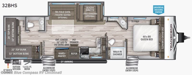 Used 2020 Grand Design Transcend 32BHS available in Cincinnati, Ohio
