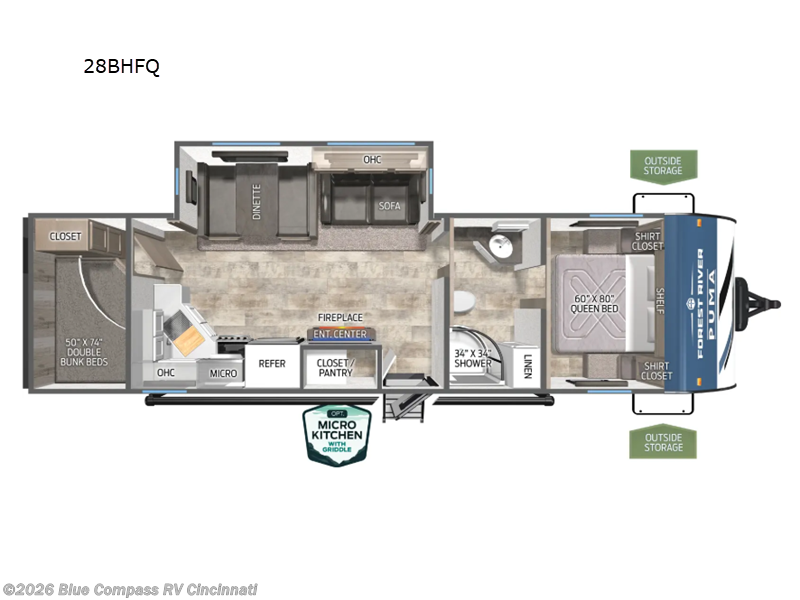 Used 2025  Palomino Puma 28BHFQ by Palomino from Blue Compass RV Cincinnati in Cincinnati, OH