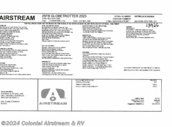 New 2023 Airstream Globetrotter 25FBT Twin available in Millstone Township, New Jersey