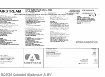 New 2023 Airstream International 25FBT Twin available in Millstone Township, New Jersey