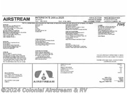 New 2025 Airstream Interstate 24X E1 AWD available in Millstone Township, New Jersey