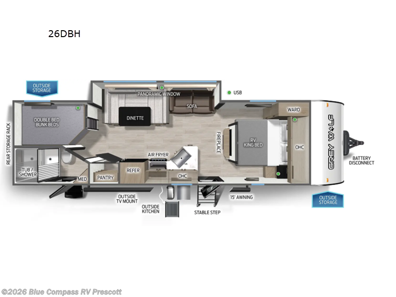 New 2026 Forest River Cherokee Grey Wolf 26DBH available in Prescott, Arizona