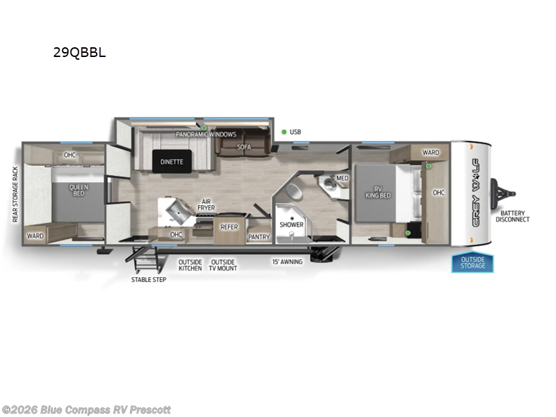 New 2026 Forest River Cherokee Grey Wolf Black Label 29QBBL available in Prescott, Arizona